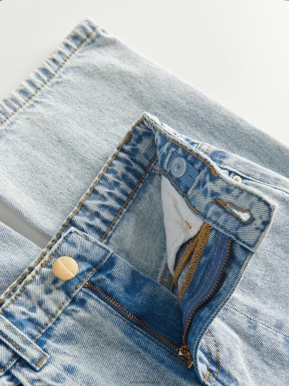 albastru Reserved fetelor îmbrăcăminte blugi drepti rupti 648HZ1743