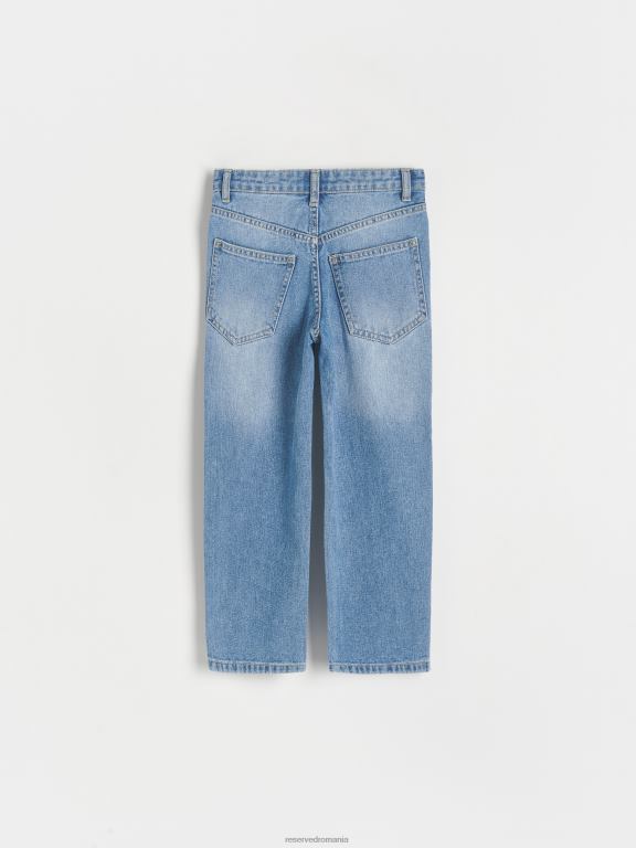 albastru Reserved fetelor îmbrăcăminte blugi drepti rupti 648HZ1848