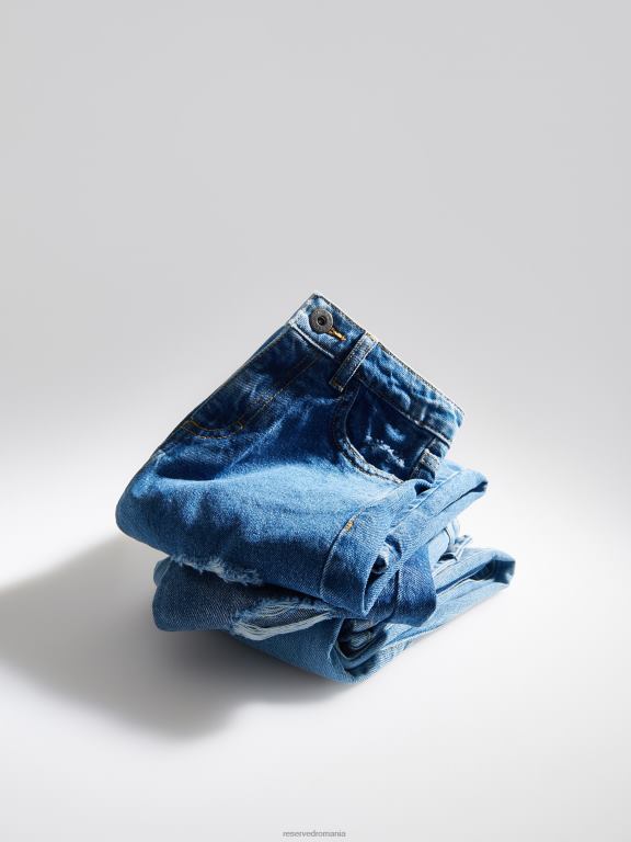 albastru Reserved fetelor îmbrăcăminte blugi drepți stricat 648HZ1863