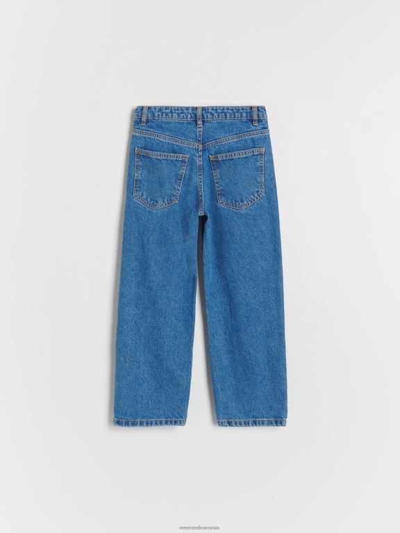 albastru Reserved fetelor îmbrăcăminte blugi drepți stricat 648HZ1944