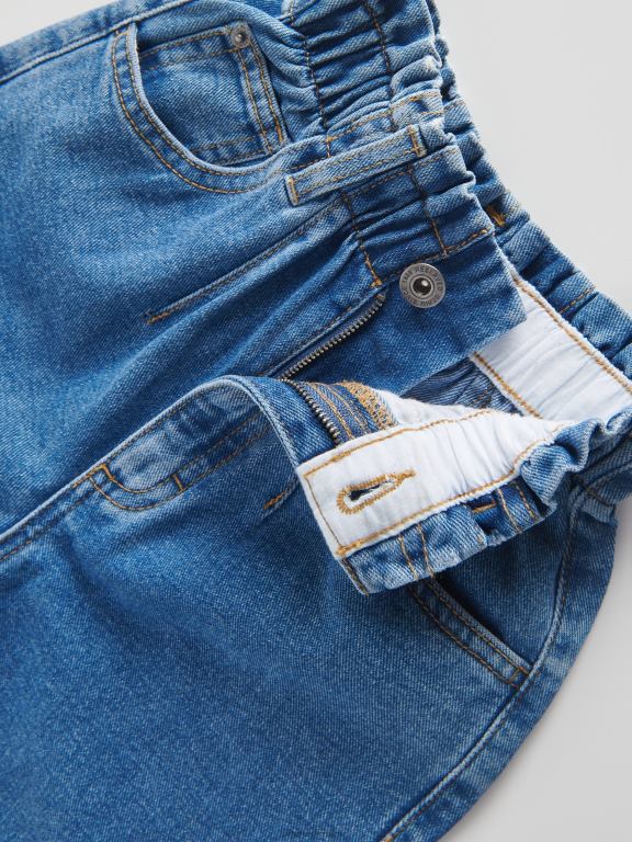 albastru Reserved fetelor îmbrăcăminte blugi largi învechiți 648HZ1952