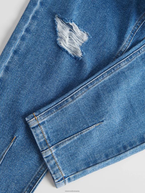 albastru Reserved fetelor îmbrăcăminte blugi largi învechiți 648HZ1952