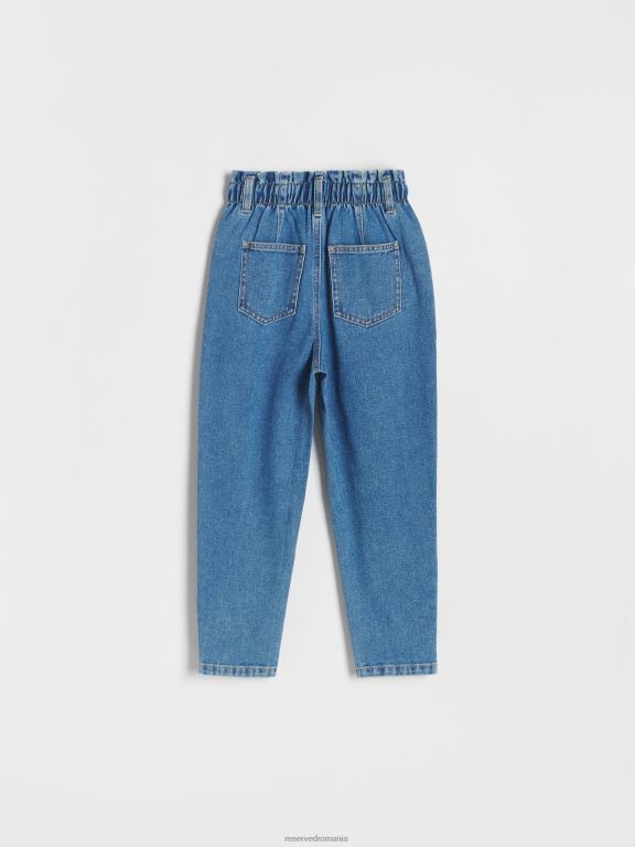 albastru Reserved fetelor îmbrăcăminte blugi largi învechiți 648HZ1958
