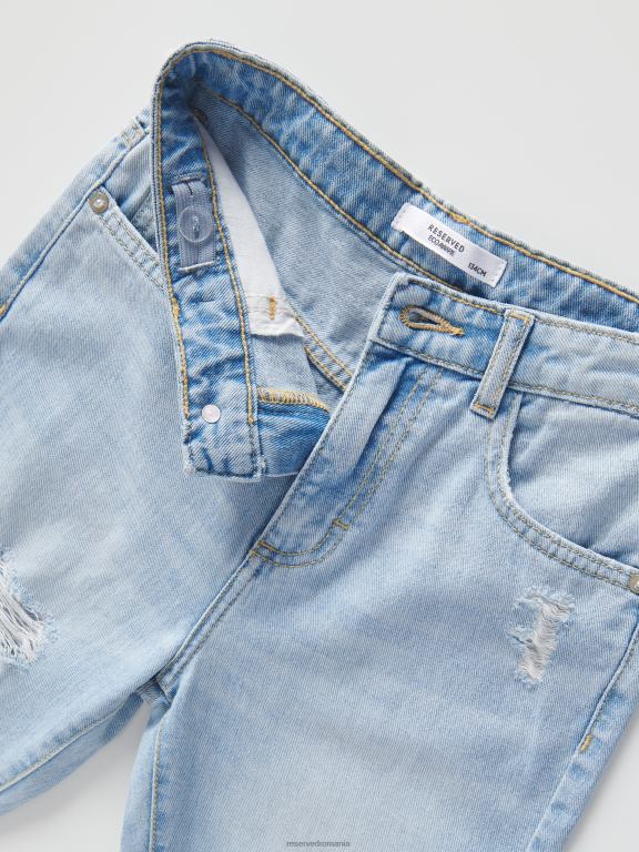 albastru Reserved fetelor îmbrăcăminte blugi mom fit distressed 648HZ1919
