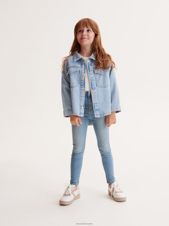 albastru Reserved fetelor îmbrăcăminte blugi skinny cu talie înaltă 648HZ1778