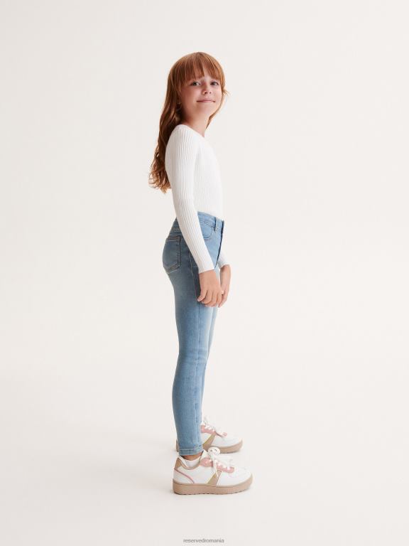albastru Reserved fetelor îmbrăcăminte blugi skinny cu talie înaltă 648HZ1778