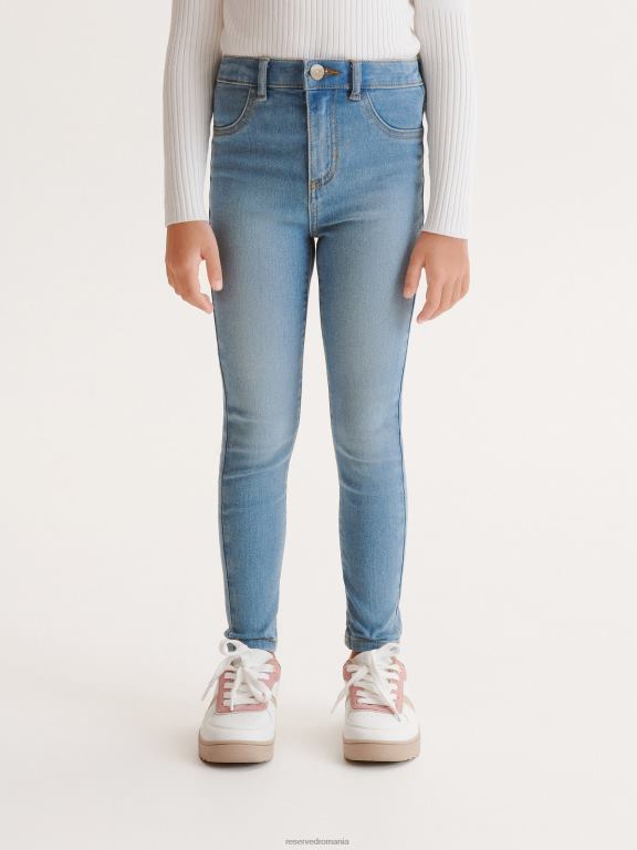 albastru Reserved fetelor îmbrăcăminte blugi skinny cu talie înaltă 648HZ1778