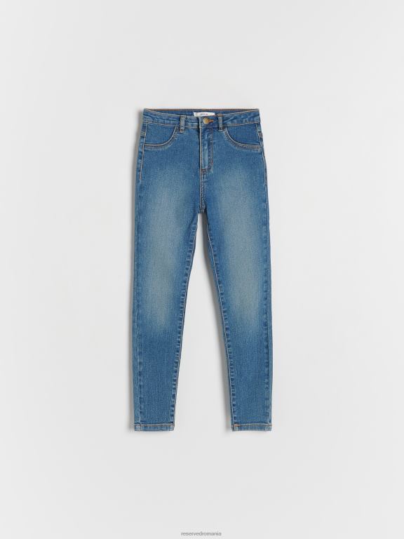 albastru Reserved fetelor îmbrăcăminte blugi skinny cu talie înaltă 648HZ1831
