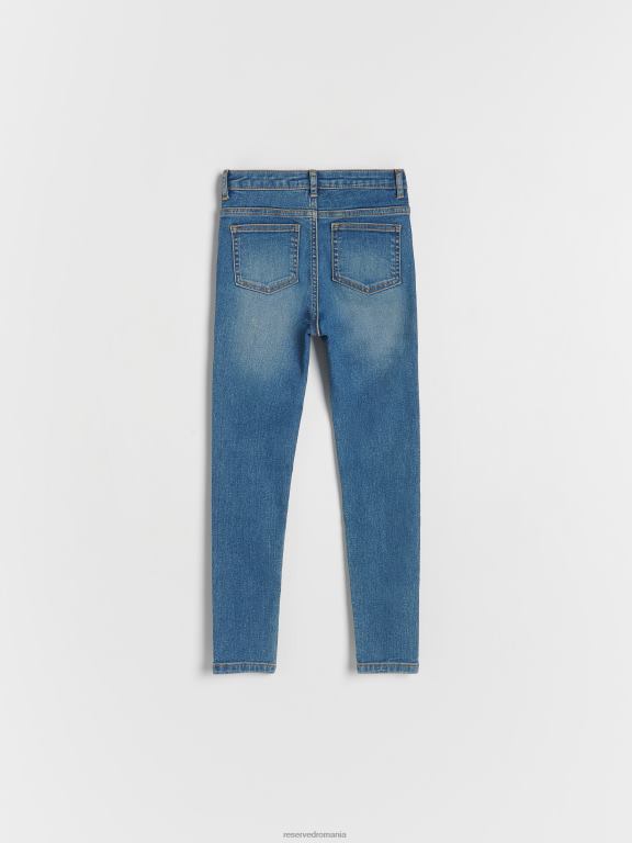 albastru Reserved fetelor îmbrăcăminte blugi skinny cu talie înaltă 648HZ1831