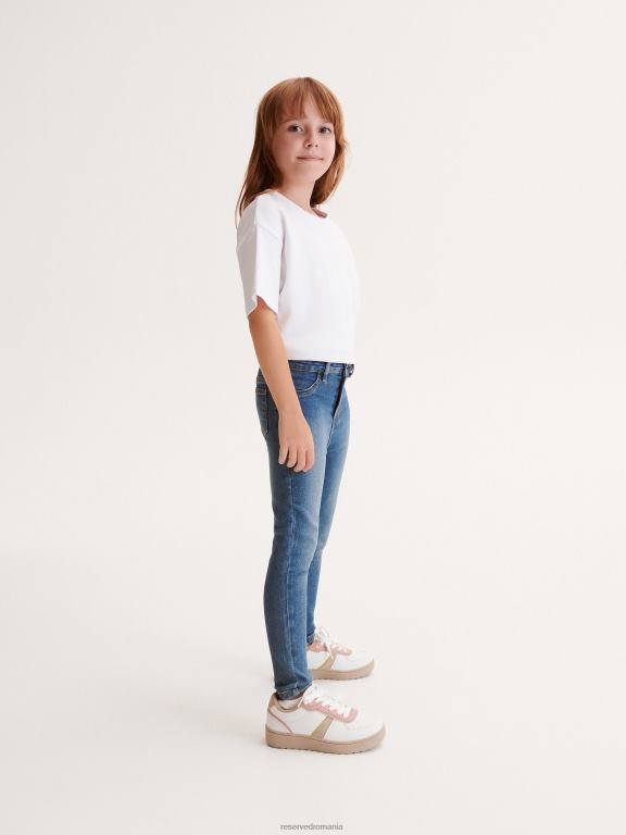 albastru Reserved fetelor îmbrăcăminte blugi skinny cu talie înaltă 648HZ1831