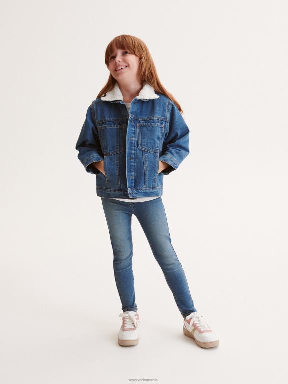 albastru Reserved fetelor îmbrăcăminte blugi skinny cu talie înaltă 648HZ1831