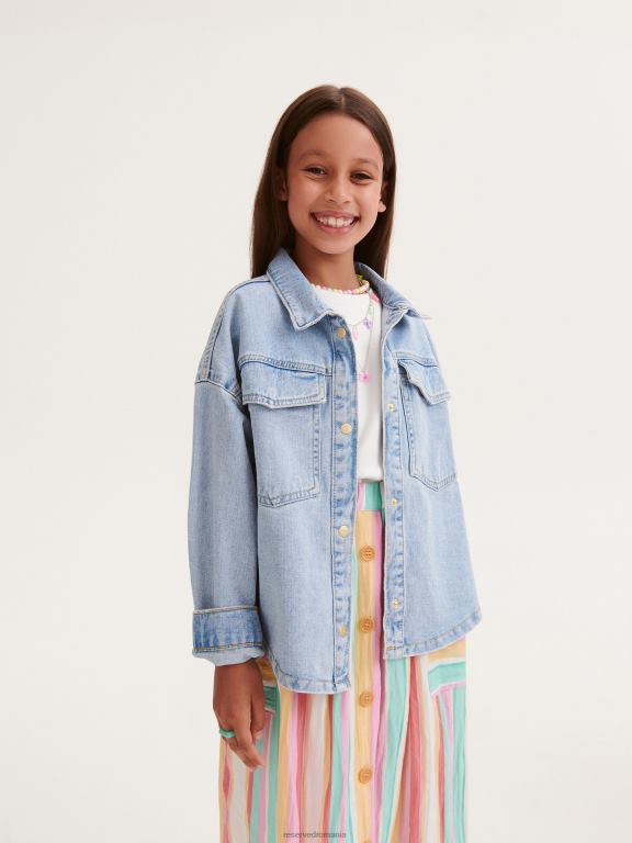 albastru Reserved fetelor îmbrăcăminte camasa de blugi 648HZ1810