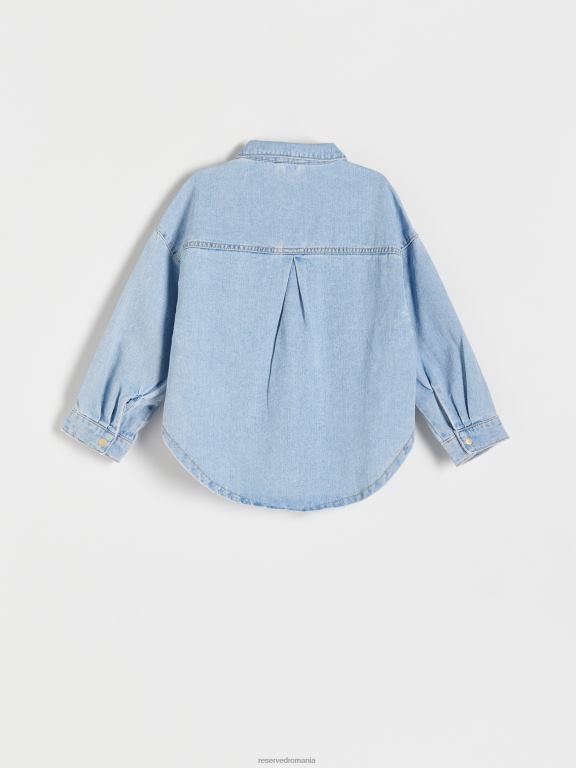 albastru Reserved fetelor îmbrăcăminte camasa de blugi 648HZ1810