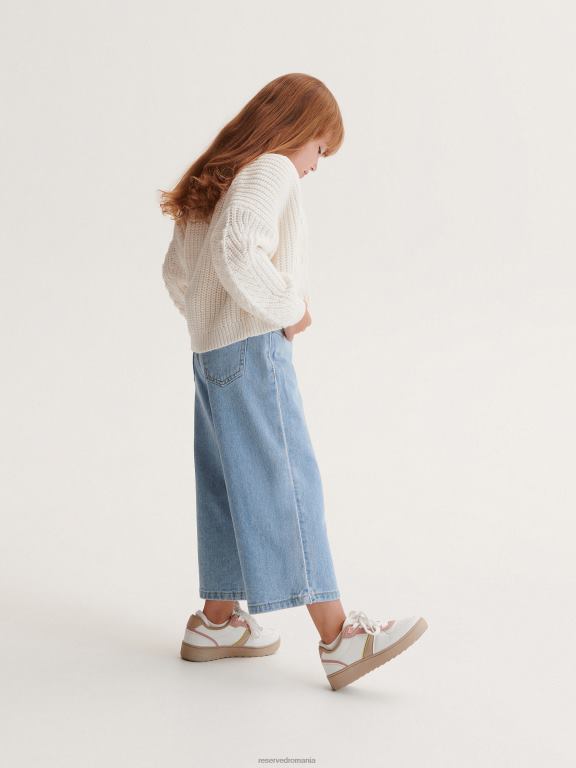 albastru Reserved fetelor îmbrăcăminte pantaloni clasici din denim moale 648HZ1854