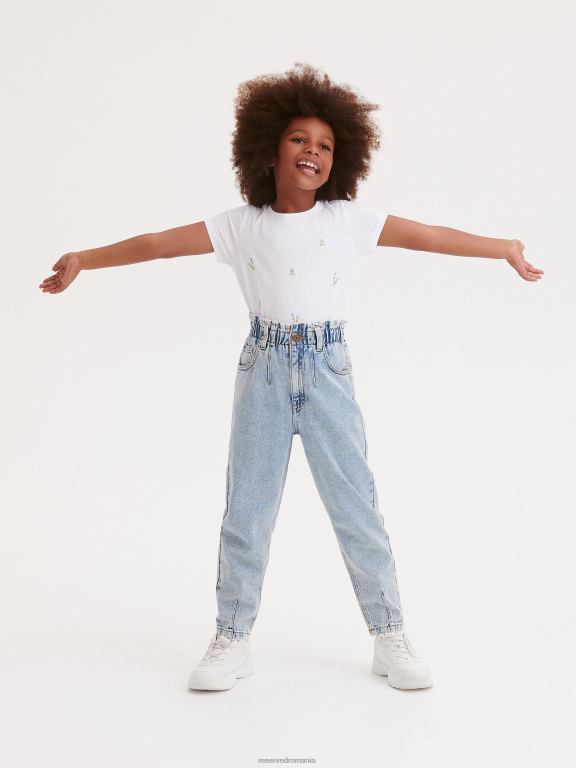 albastru Reserved fetelor îmbrăcăminte pantaloni largi din denim clasici 648HZ1949