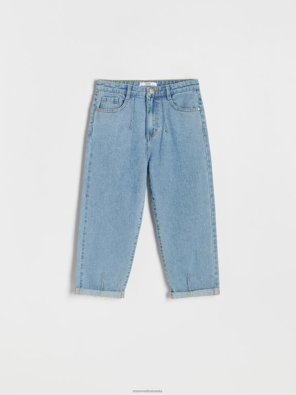 albastru Reserved fetelor îmbrăcăminte pantaloni relaxați clasici din denim 648HZ1785
