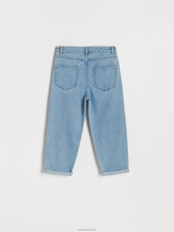 albastru Reserved fetelor îmbrăcăminte pantaloni relaxați clasici din denim 648HZ1785