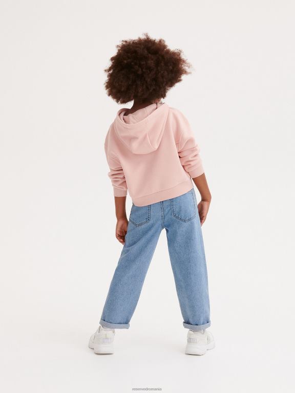 albastru Reserved fetelor îmbrăcăminte pantaloni relaxați clasici din denim 648HZ1785