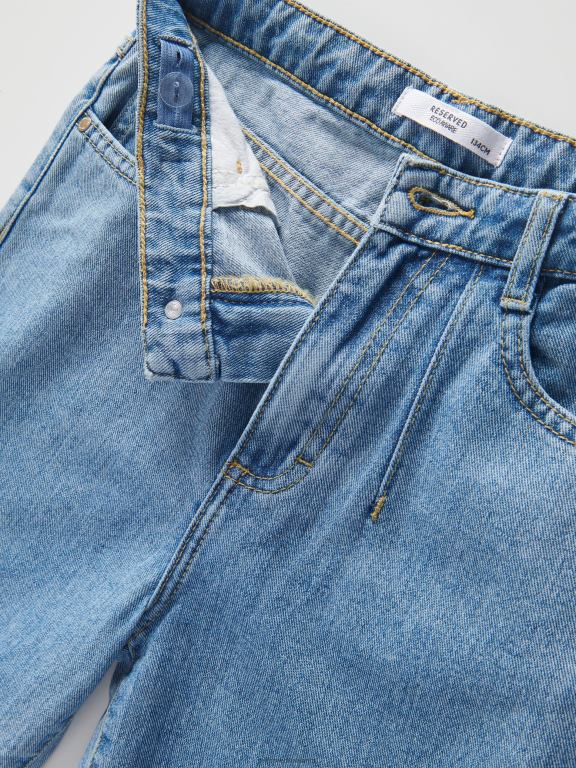albastru Reserved fetelor îmbrăcăminte pantaloni relaxați clasici din denim 648HZ1785