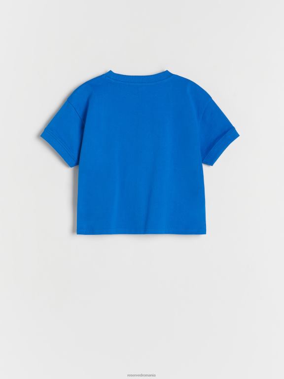 albastru Reserved fetelor îmbrăcăminte tricou cu plasture 648HZ2007