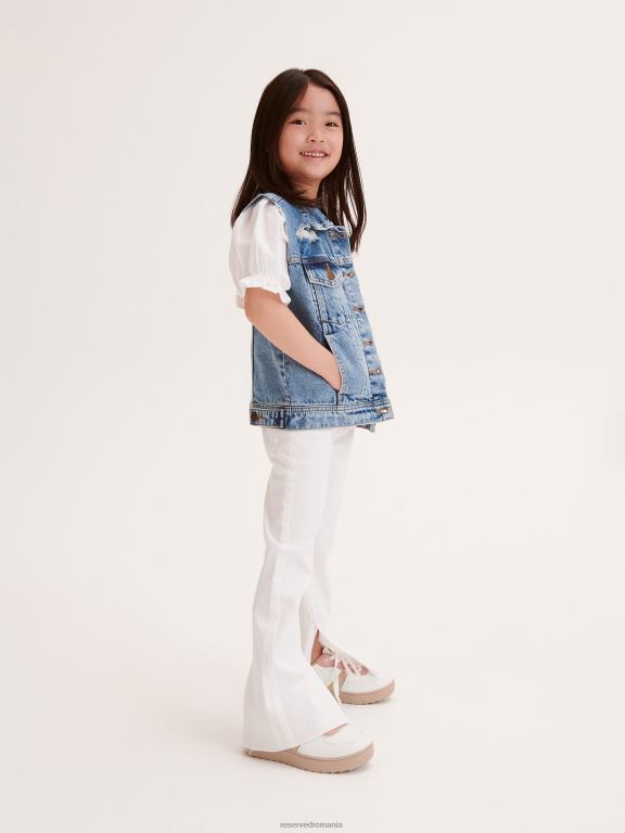 albastru Reserved fetelor îmbrăcăminte vestă din denim învechită 648HZ1890