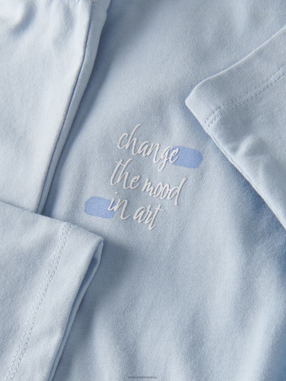 albastru deschis Reserved băieți îmbrăcăminte tricou supradimensionat cu imprimeu 648HZ2075