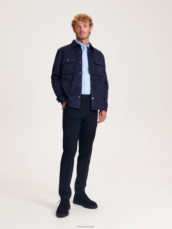 albastru deschis Reserved bărbați îmbrăcăminte cămașă cu potrivire obișnuită 648HZ1364