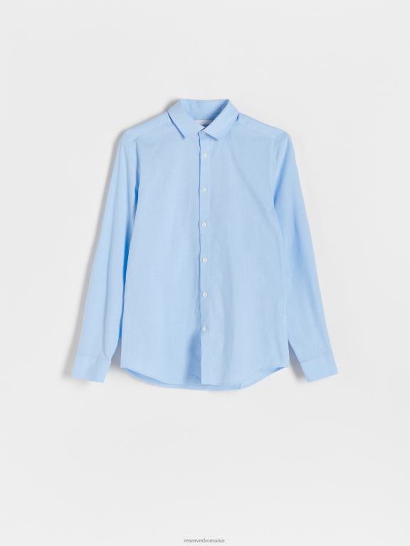 albastru deschis Reserved bărbați îmbrăcăminte cămașă cu potrivire obișnuită 648HZ1364