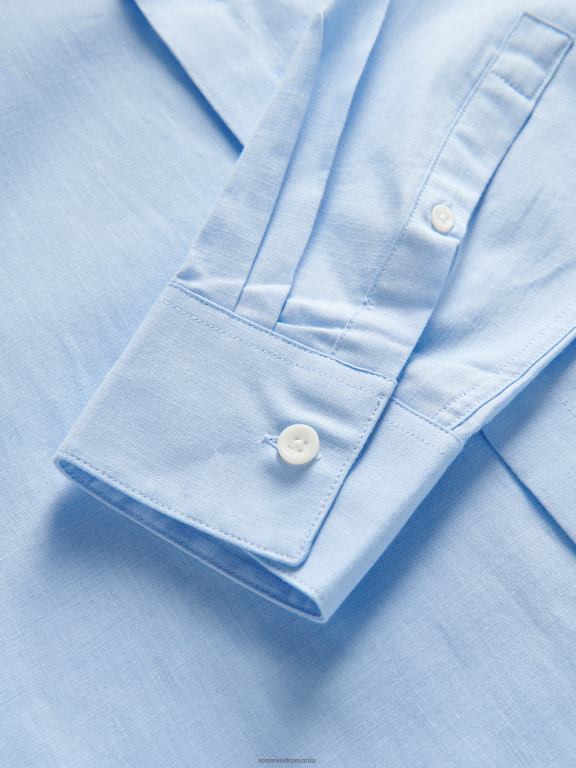 albastru deschis Reserved bărbați îmbrăcăminte cămașă cu potrivire obișnuită 648HZ1364