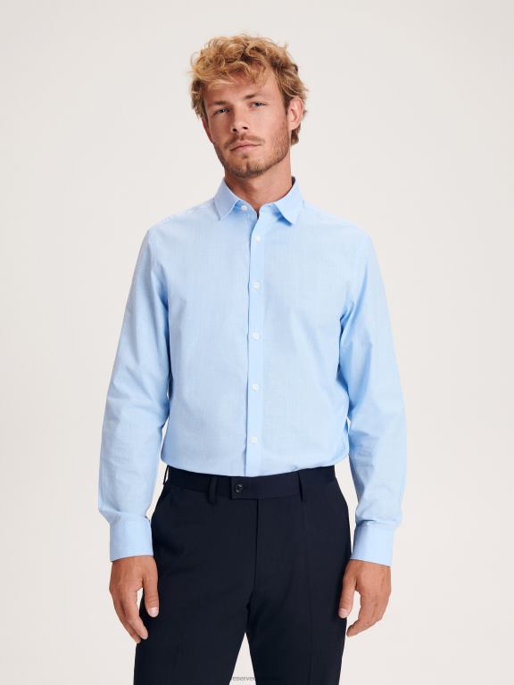 albastru deschis Reserved bărbați îmbrăcăminte cămașă cu potrivire obișnuită 648HZ1364