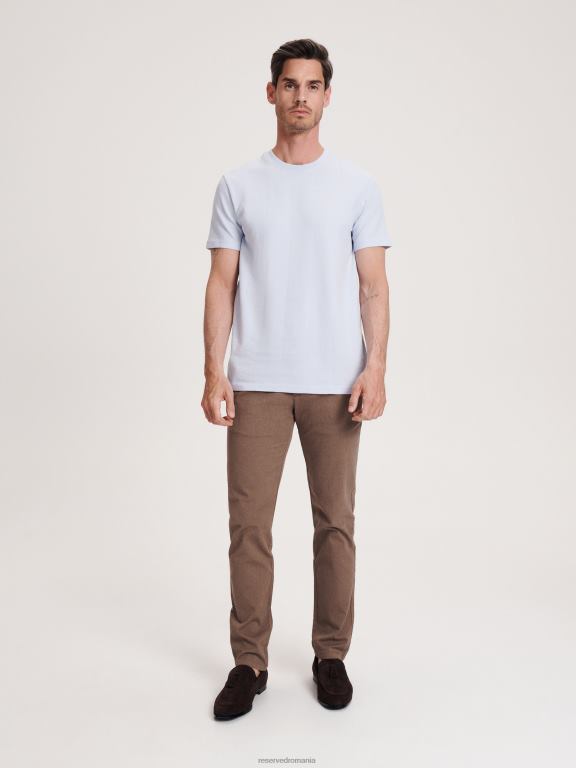 albastru deschis Reserved bărbați îmbrăcăminte stil de modă tricou cu potrivire obișnuită 648HZ1258