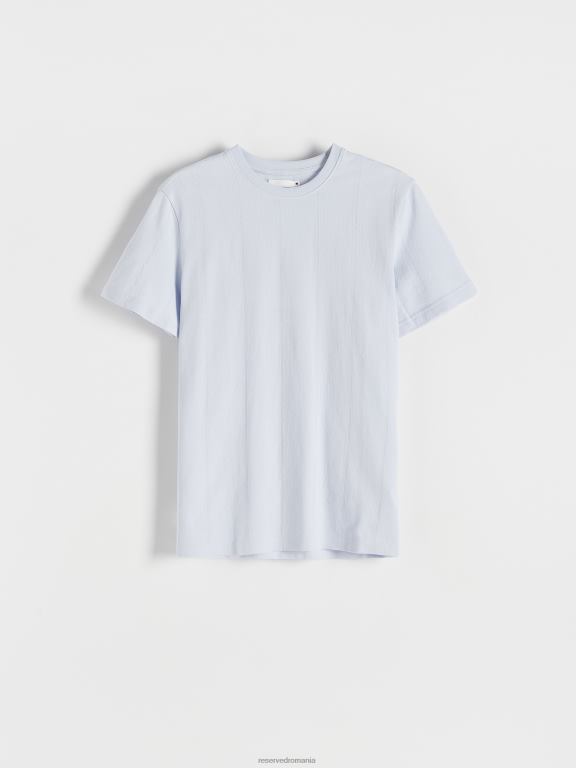 albastru deschis Reserved bărbați îmbrăcăminte stil de modă tricou cu potrivire obișnuită 648HZ1258