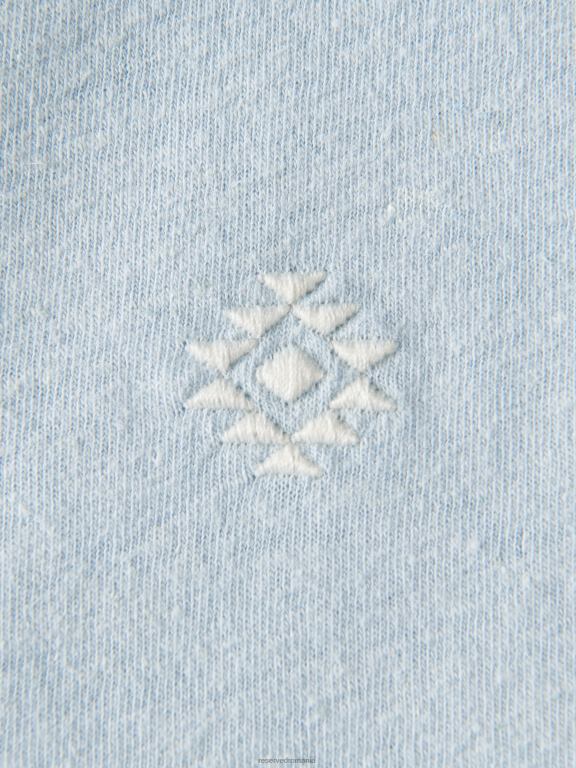 albastru deschis Reserved bărbați îmbrăcăminte stil de modă tricou cu potrivire obișnuită 648HZ1303