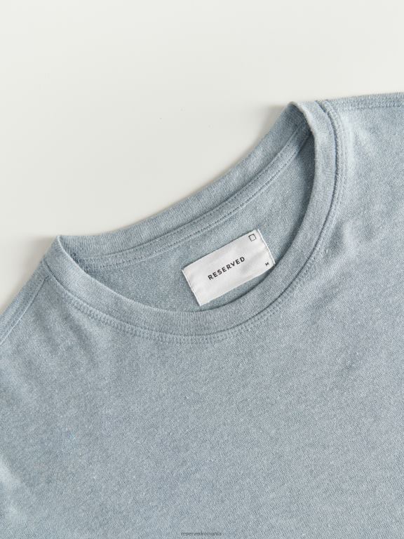 albastru deschis Reserved bărbați îmbrăcăminte stil de modă tricou cu potrivire obișnuită 648HZ1316