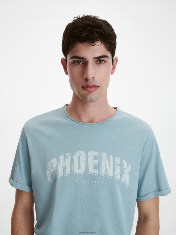 albastru deschis Reserved bărbați îmbrăcăminte tricou la modă cu imprimeu cu fit regulat 648HZ1278