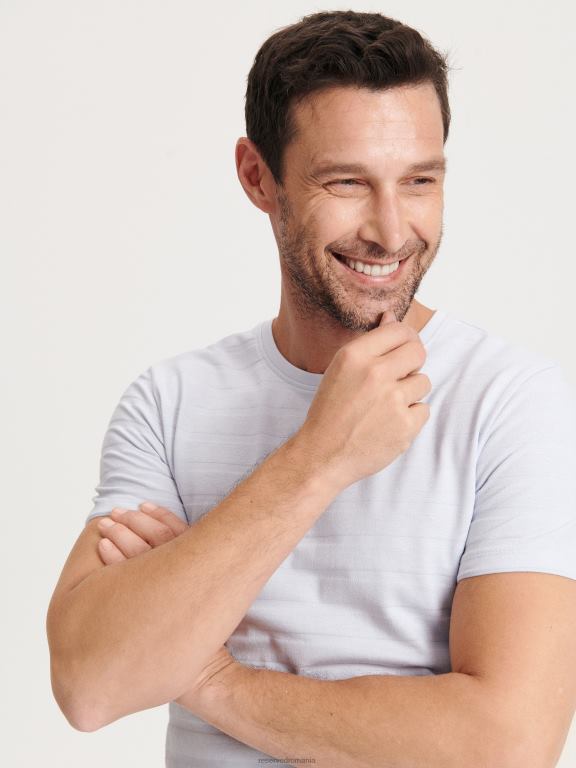 albastru deschis Reserved bărbați îmbrăcăminte tricou slim fit 648HZ1291