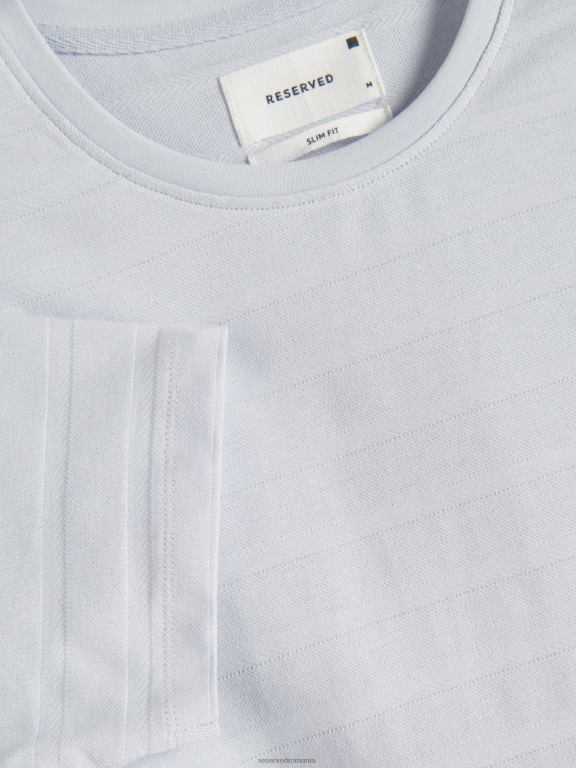 albastru deschis Reserved bărbați îmbrăcăminte tricou slim fit 648HZ1291