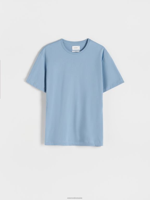 albastru deschis Reserved bărbați îmbrăcăminte tricou supradimensionat 648HZ1256