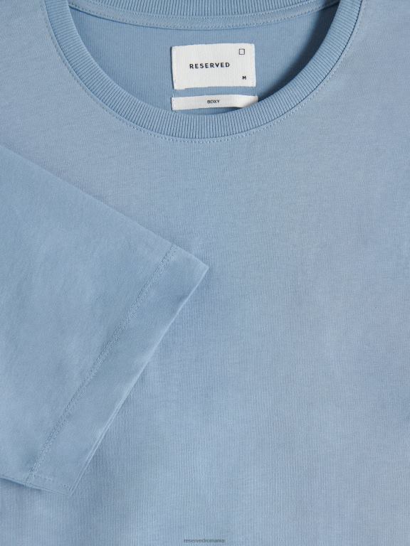 albastru deschis Reserved bărbați îmbrăcăminte tricou supradimensionat 648HZ1256