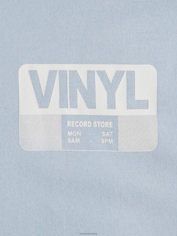 albastru deschis Reserved bărbați îmbrăcăminte tricou supradimensionat cu imprimeu 648HZ1253