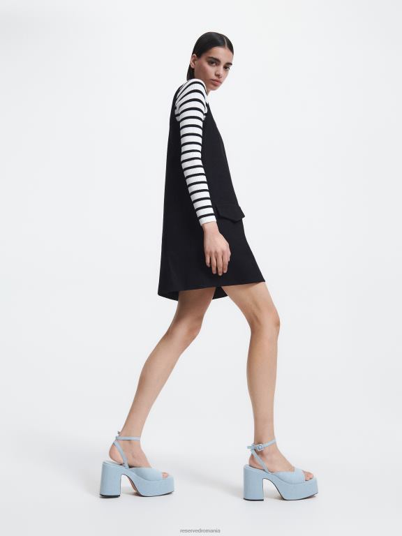 albastru deschis Reserved femei pantofi sandale cu pană 648HZ974