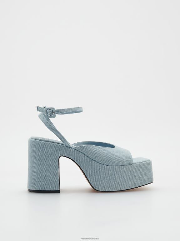albastru deschis Reserved femei pantofi sandale cu pană 648HZ974