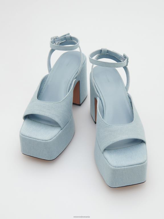 albastru deschis Reserved femei pantofi sandale cu pană 648HZ974