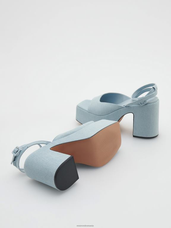 albastru deschis Reserved femei pantofi sandale cu pană 648HZ974