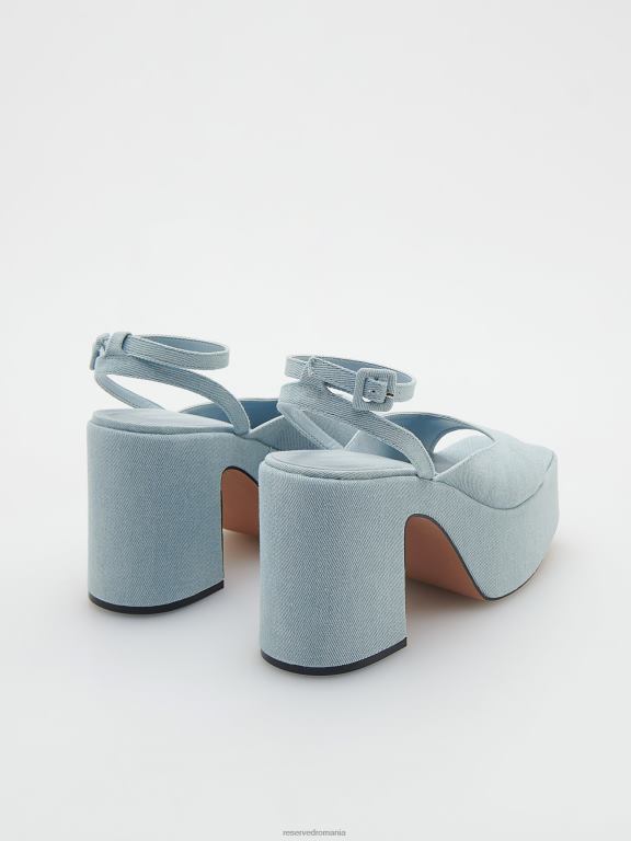 albastru deschis Reserved femei pantofi sandale cu pană 648HZ974