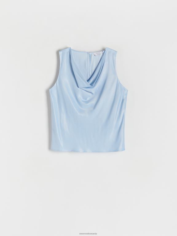 albastru deschis Reserved femei îmbrăcăminte blat din satin 648HZ214