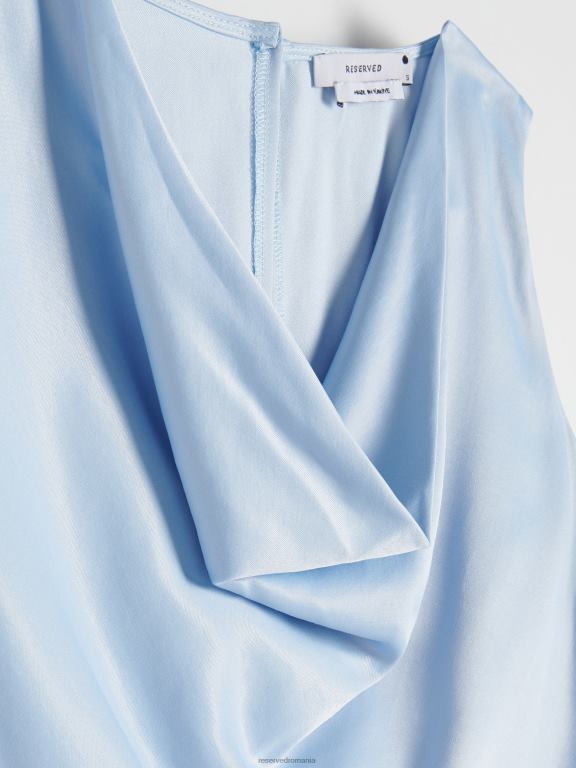 albastru deschis Reserved femei îmbrăcăminte blat din satin 648HZ214