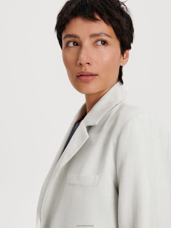albastru deschis Reserved femei îmbrăcăminte blazer cu un singur piept 648HZ247
