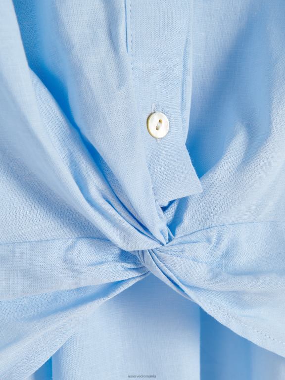 albastru deschis Reserved femei îmbrăcăminte cămașă bogată în viscoză 648HZ121