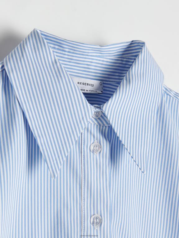 albastru deschis Reserved femei îmbrăcăminte cămașă cu dungi 648HZ165